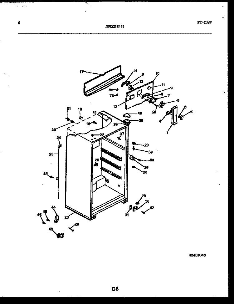 CABINET PARTS Diagram and Parts List for RT193MCD2  Frigidaire Refrigerator