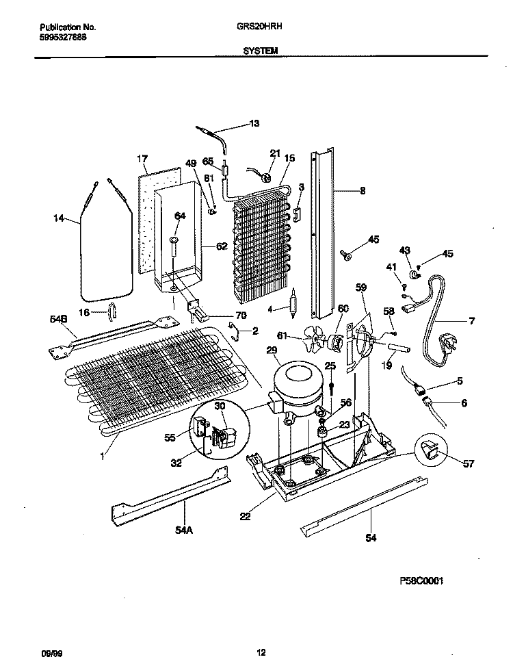 SYSTEM Diagram and Parts List for GRS20HRHD1  Gibson Refrigerator
