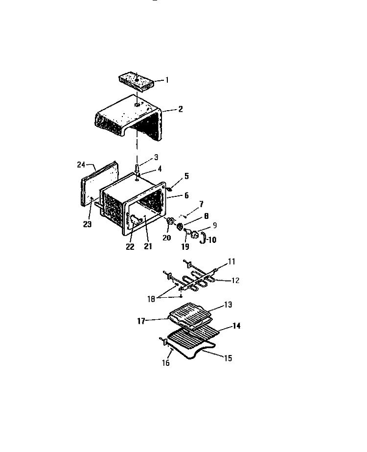 CAVITY & SIDE Diagram and Parts List for KS220GDD1  Frigidaire Range