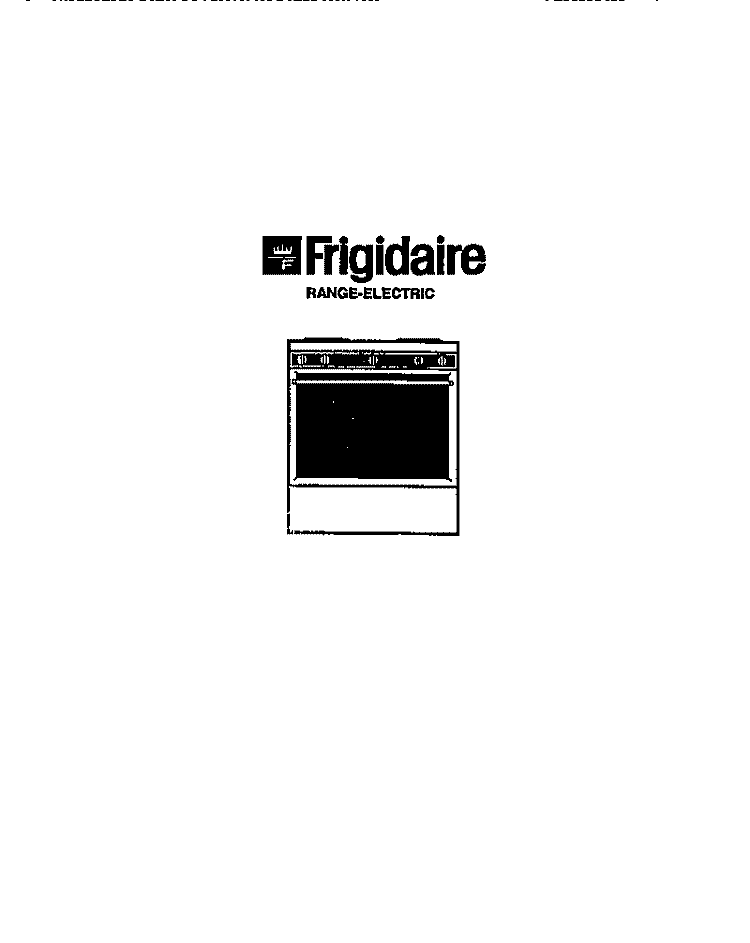 COVER Diagram and Parts List for RG533DW2  Frigidaire Range