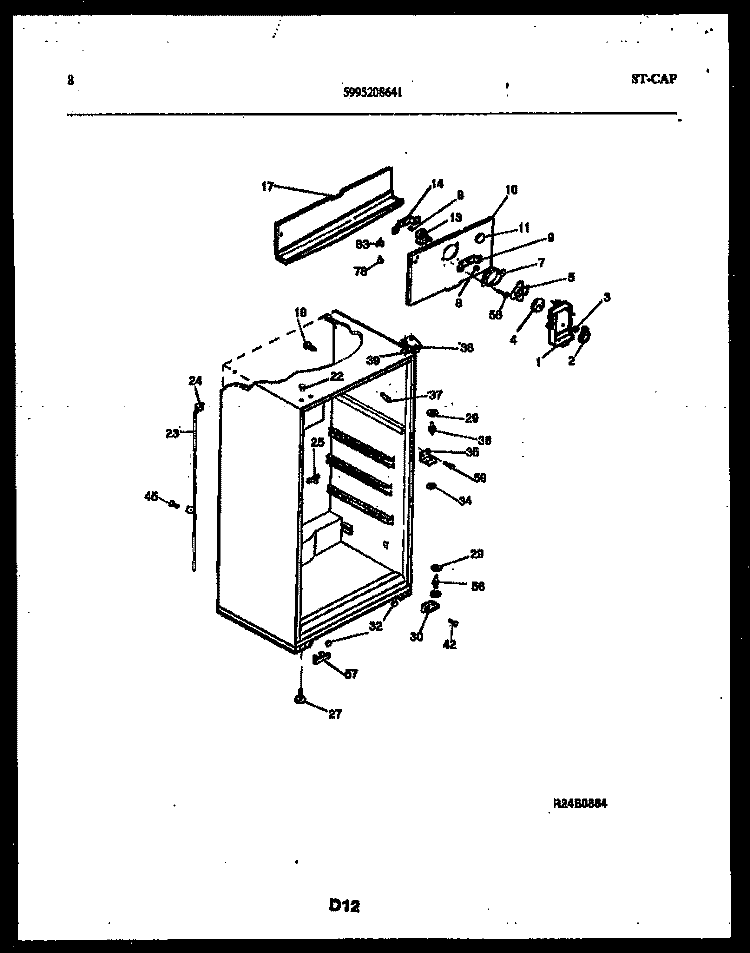 CABINET PARTS Diagram and Parts List for ATL/ATN130WK1  Frigidaire Refrigerator