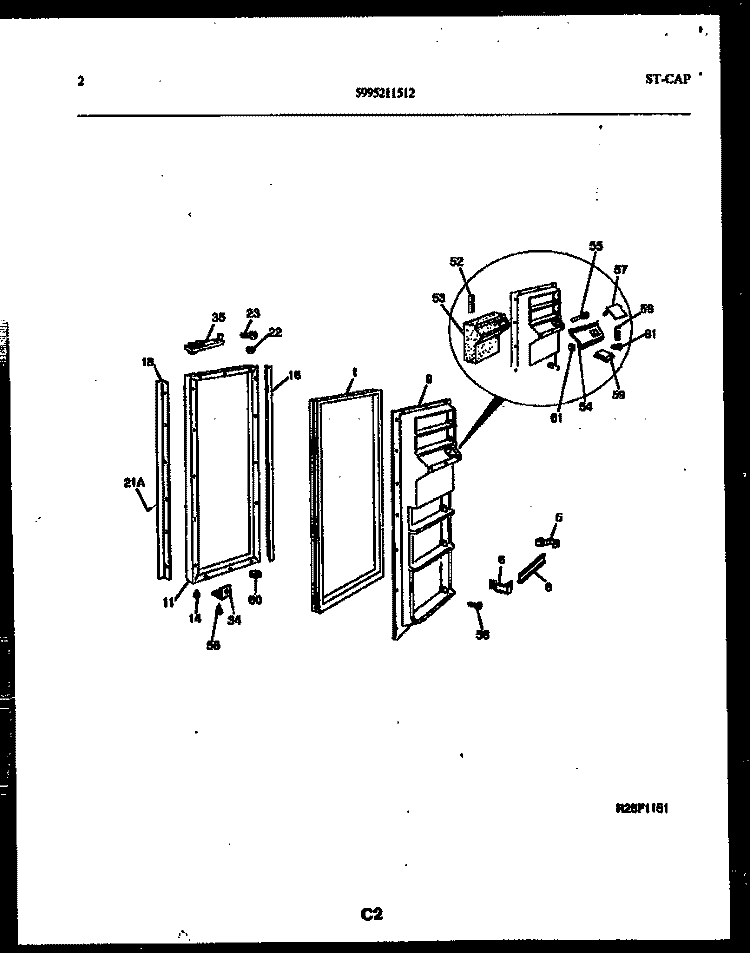 FREEZER DOOR PARTS Diagram and Parts List for RS22F9YX1A  Gibson Refrigerator