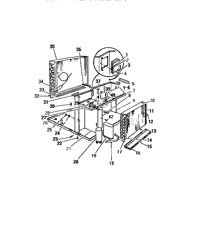 EVAPORATOR, CONDENSER (`CC` CABINET Diagram and Parts List for A13MUD2  Frigidaire Air Conditioner