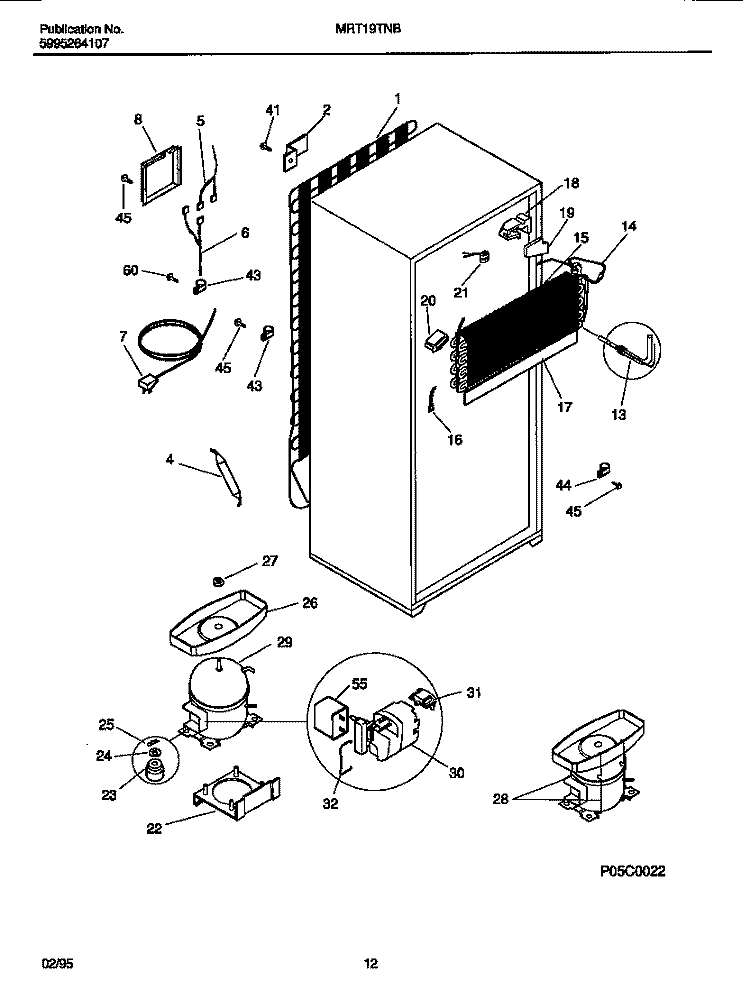 COOLING SYSTEM Diagram and Parts List for MRT19TNBD2  Uni Refrigerator