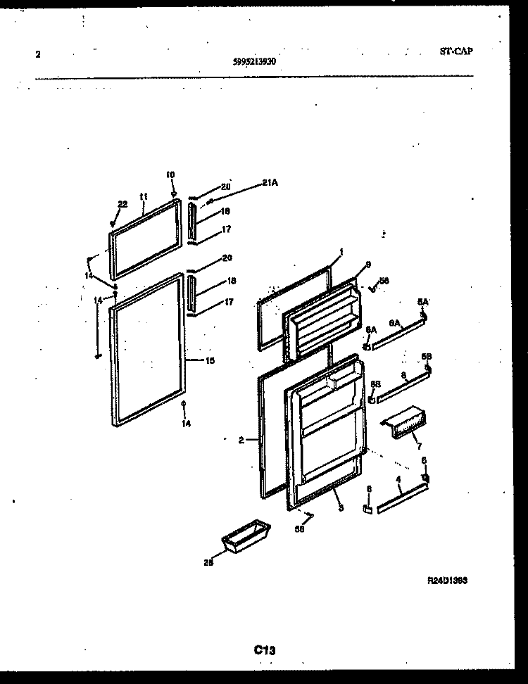 DOOR PARTS Diagram and Parts List for ATG170VNCD0  Frigidaire Refrigerator