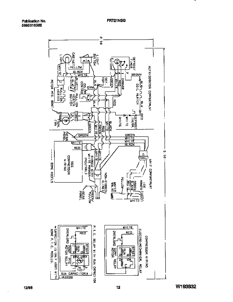 WIRING DIAGRAM Diagram and Parts List for FRT21NSGD2  Frigidaire Refrigerator
