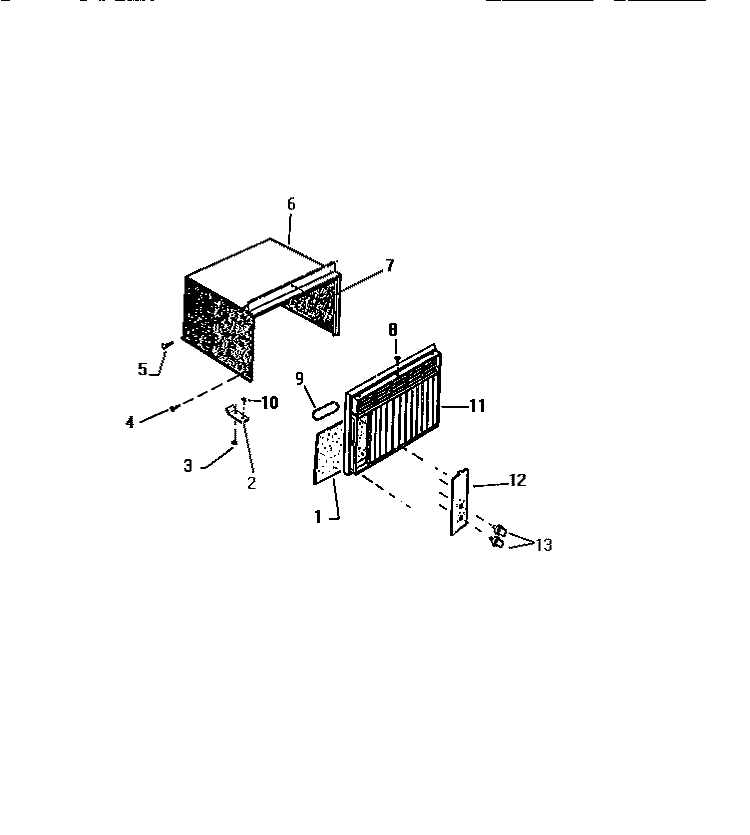 CABINET, FRONT, WRAPPER Diagram and Parts List for SH205C1QA  Kelvinator Air Conditioner