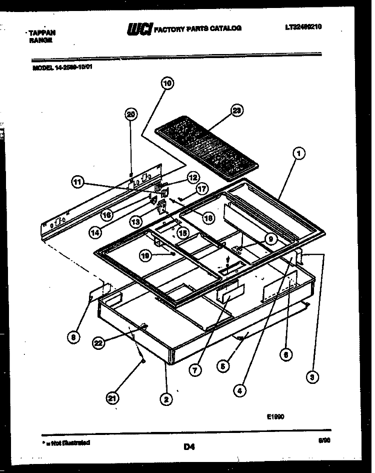 BODY PARTS Diagram and Parts List for 14-2589-32-01  Tappan Cooktop