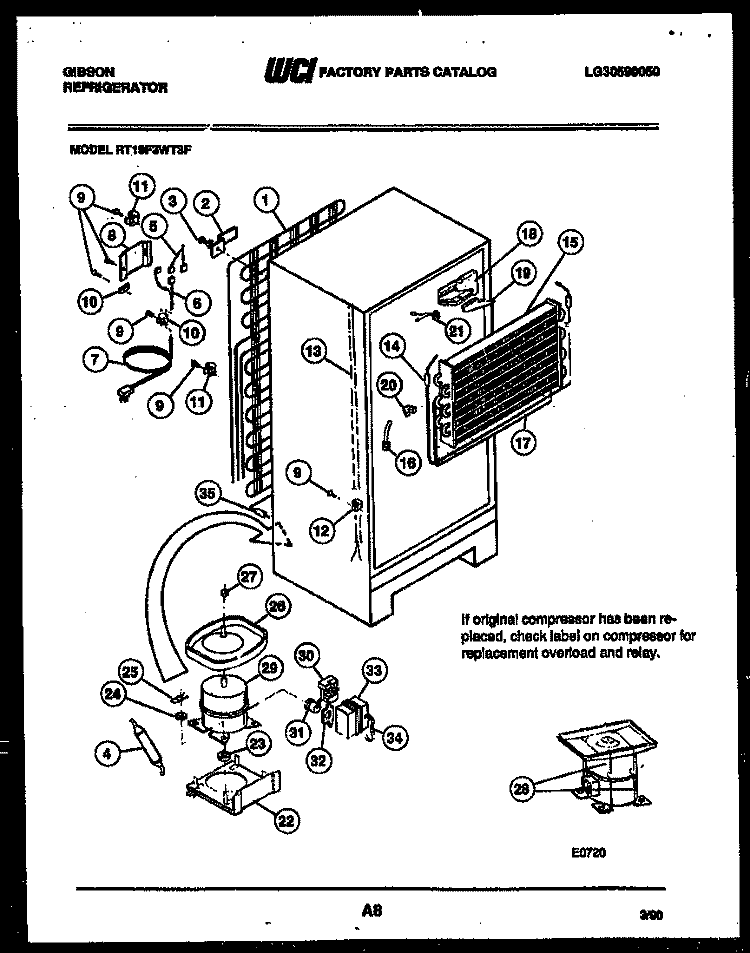 SYSTEM AND AUTOMATIC DEFROST PARTS Diagram and Parts List for RT19F3WT3F  Gibson Refrigerator