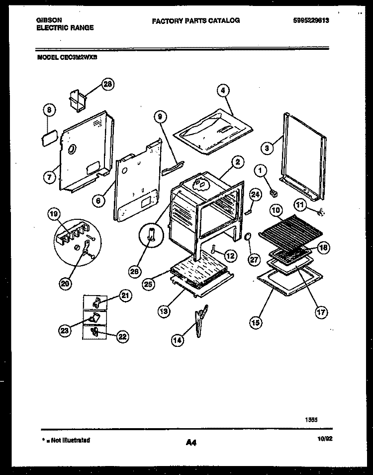 BODY PARTS Diagram and Parts List for CEC3M2WXB  Gibson Range