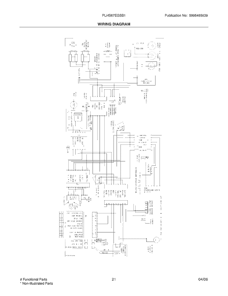 WIRING DIAGRAM Diagram and Parts List for PLHS67EGSB1  Frigidaire Refrigerator