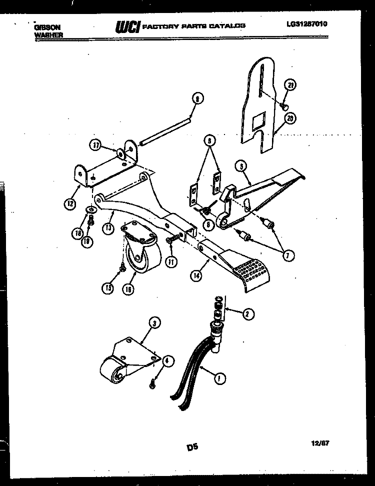 PORTABLE WASHER COMPONENTS Diagram and Parts List for WA24P2DTFB  Gibson Washer