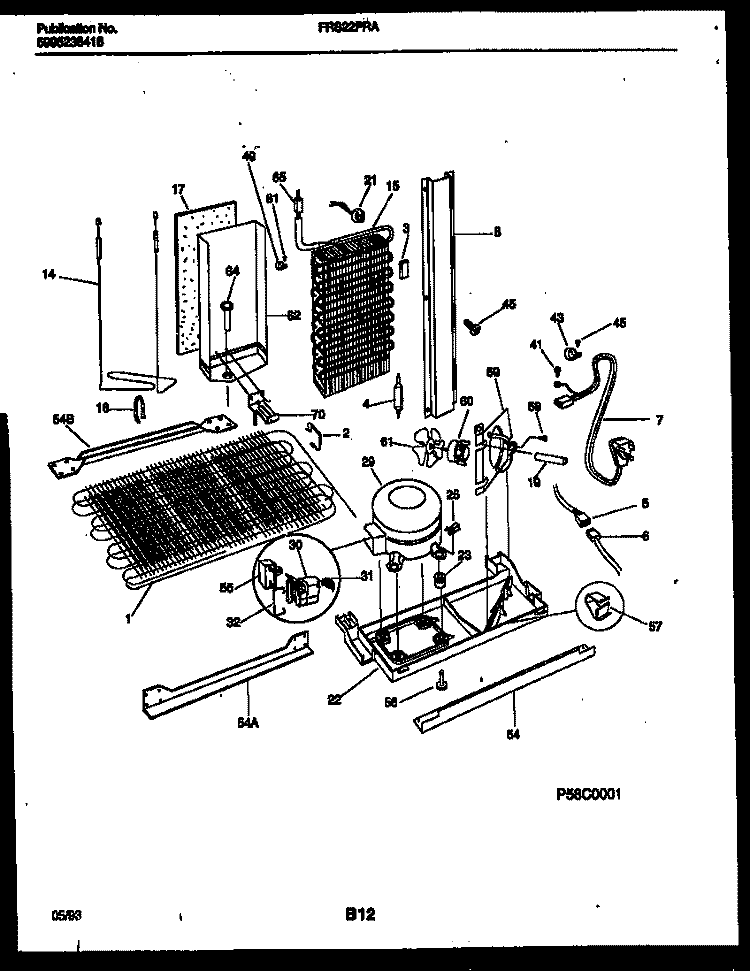 SYSTEM AND AUTOMATIC DEFROST PARTS Diagram and Parts List for FRS22PRAW2  Frigidaire Refrigerator