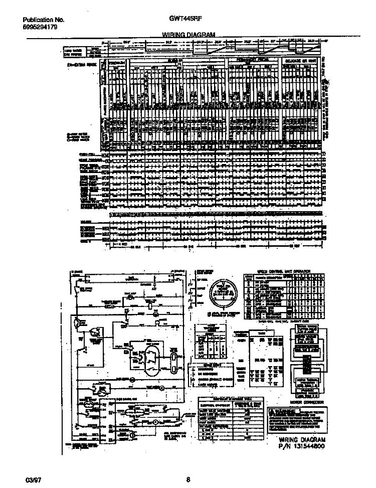 WIRING DIAGRAM Diagram and Parts List for GWT445RFS1  Gibson Washer