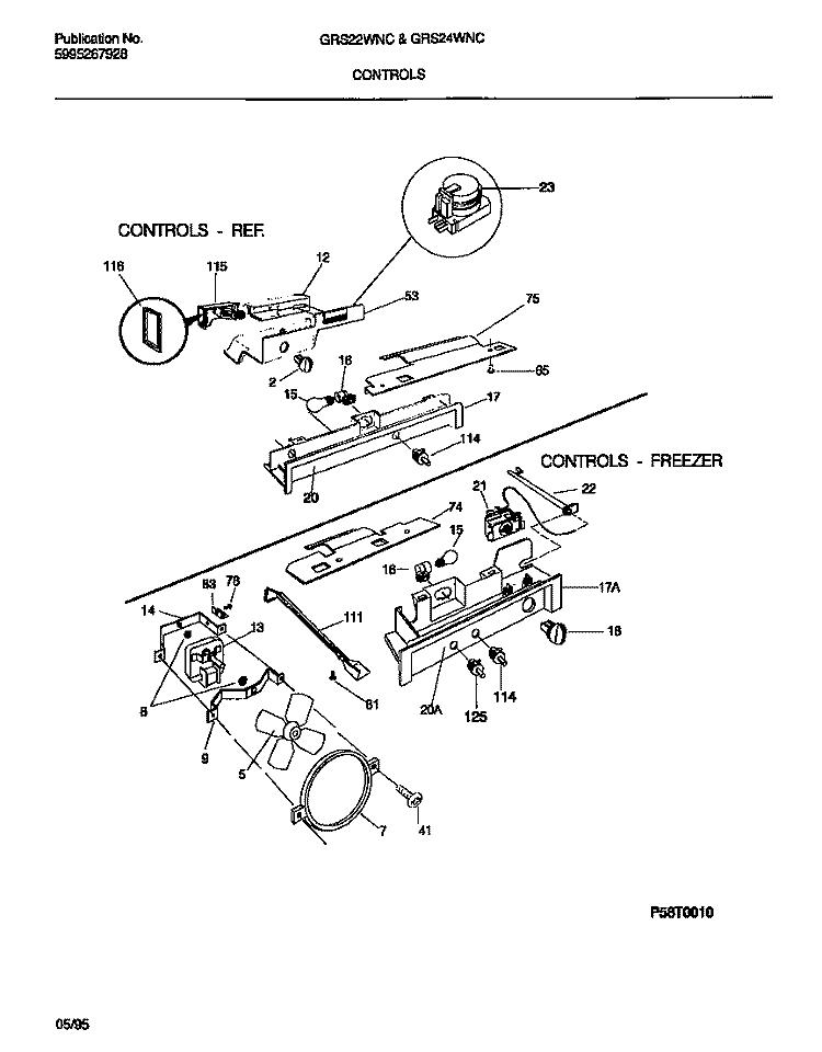 CONTROLS Diagram and Parts List for GRS24WNCD0  Gibson Refrigerator