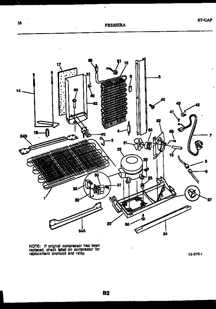 SYSTEM AND AUTOMATIC DEFROST PARTS Diagram and Parts List for FRS20HRAD0  Frigidaire Refrigerator