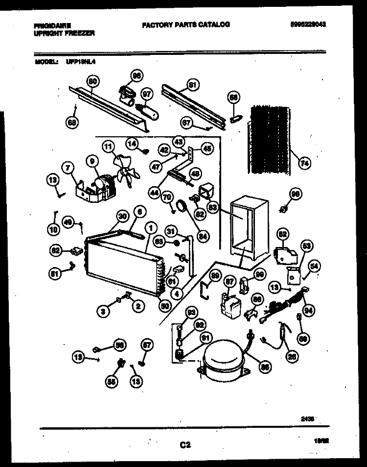 SYSTEM AND AUTOMATIC DEFROST PARTS Diagram and Parts List for UFP19NL4  Frigidaire Freezer
