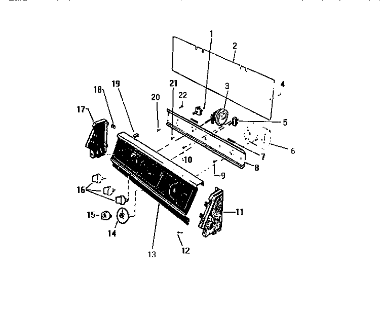 BACKGUARD Diagram and Parts List for LA640JXW3  Frigidaire Washer