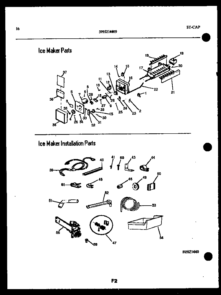 ICE MAKER AND ICE MAKER INSTALLATIO Diagram and Parts List for FGI220JN1D  Kelvinator Refrigerator
