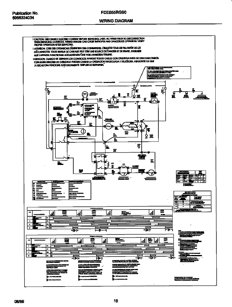 131633700 WIRING DIAGRAM Diagram and Parts List for FDEB55RGS0  Frigidaire Dryer