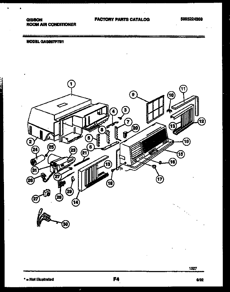CABINET PARTS Diagram and Parts List for GAB067P7B1  Gibson Air Conditioner