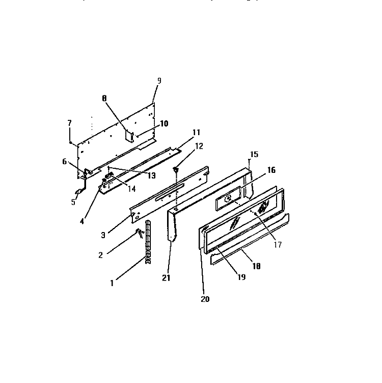 CONSOLE, PANELS Diagram and Parts List for GG26PCW0  Frigidaire Range