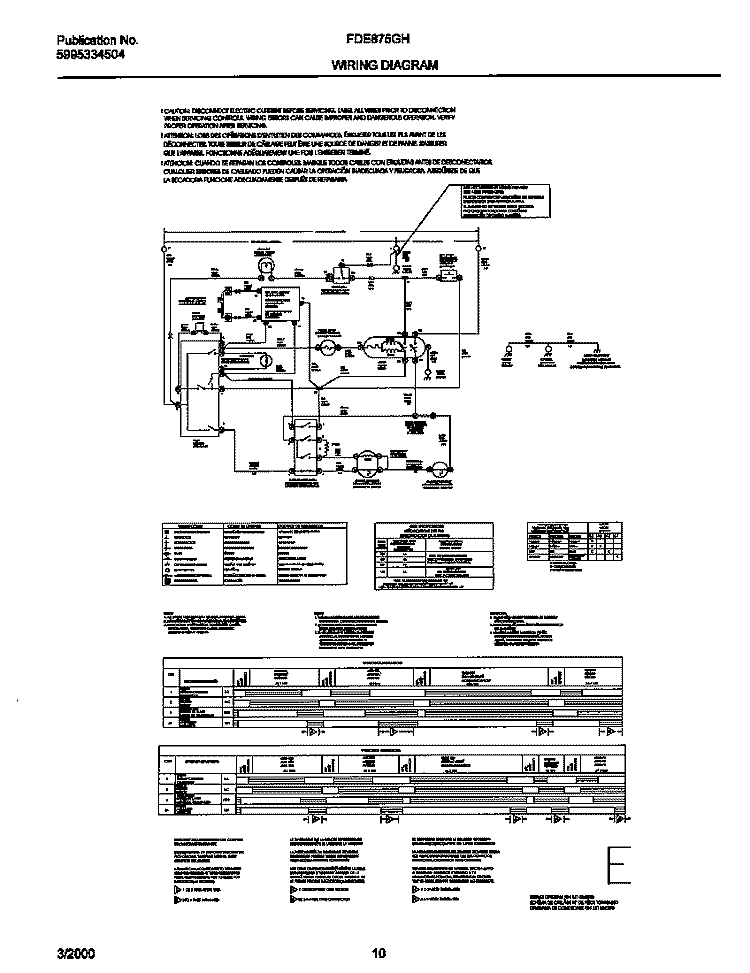 131826200 WIRING DIAGRAM Diagram and Parts List for FDE875GHT0  Frigidaire Dryer