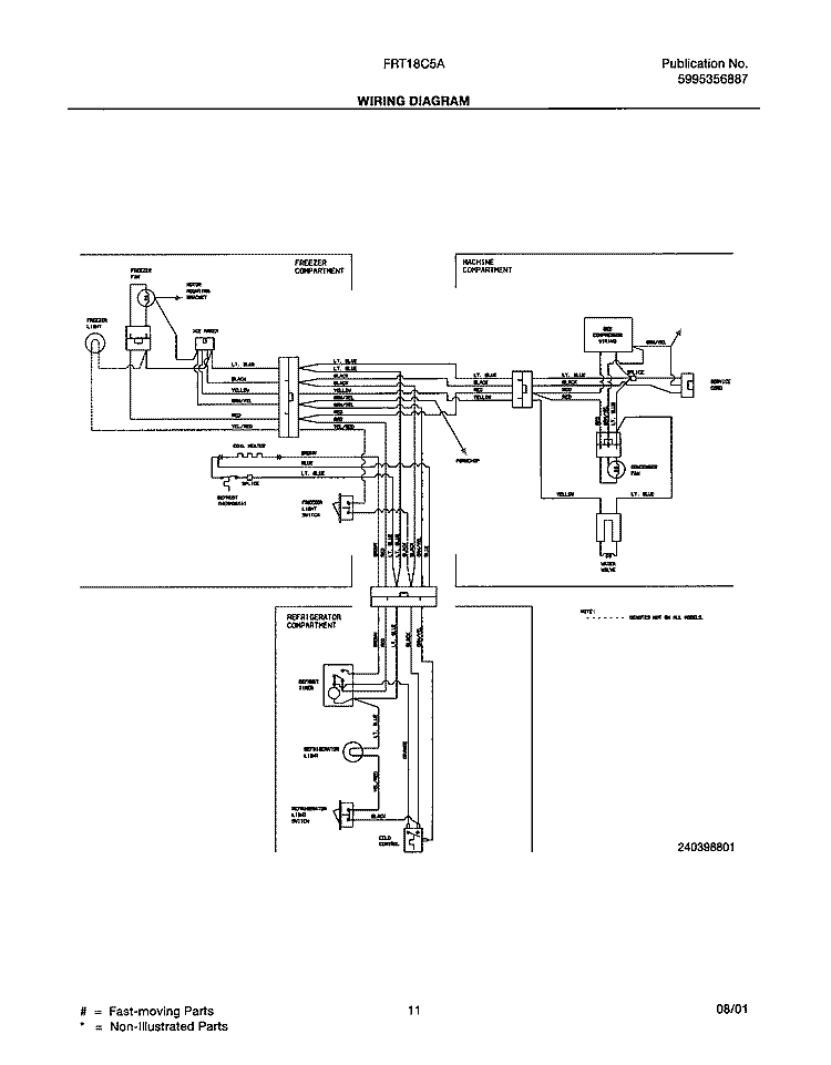 WIRING DIAGRAM Diagram and Parts List for FRT18C5AZ2  Frigidaire Refrigerator