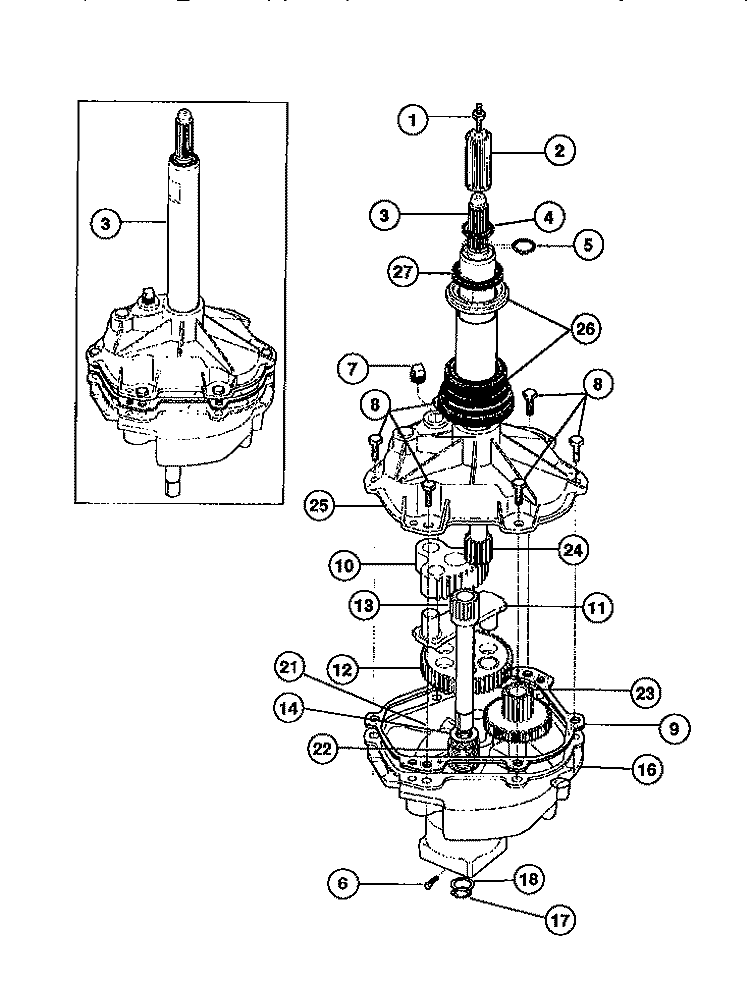 TRANSMISSION Diagram and Parts List for GWX435RBW1  Gibson Washer