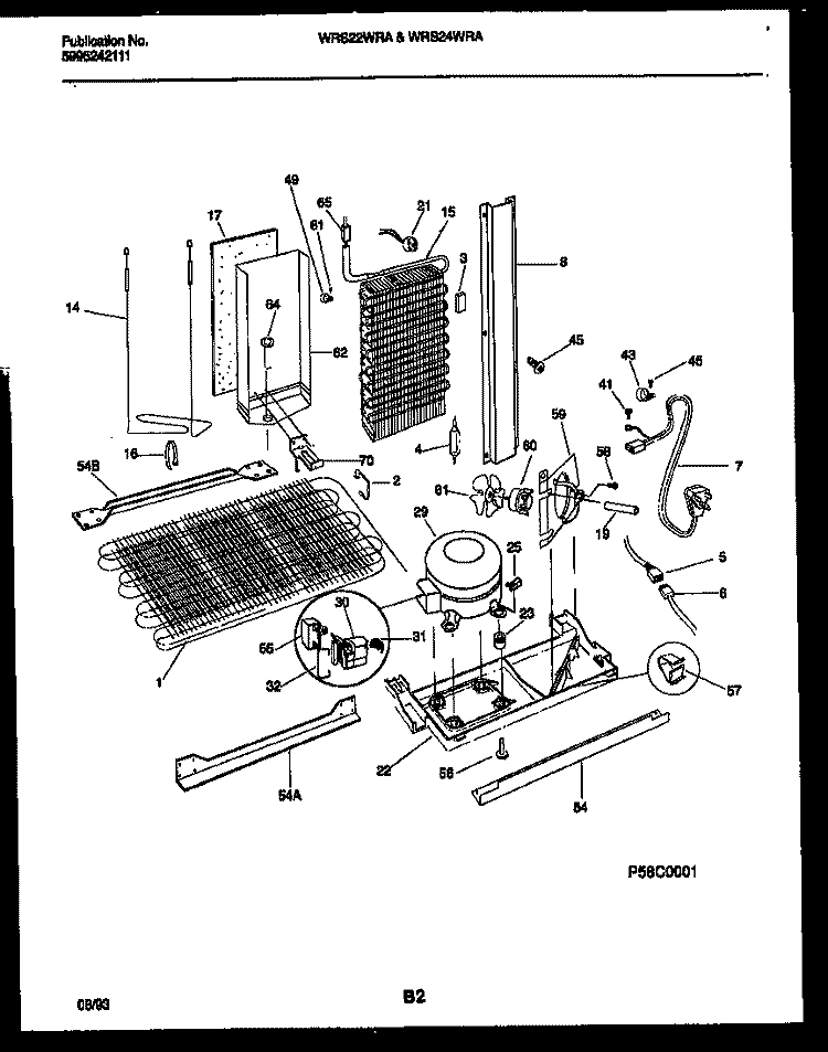 SYSTEM AND AUTOMATIC DEFROST PARTS Diagram and Parts List for WRS24WRAW1  Frigidaire Refrigerator