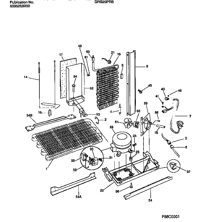 COOLING SYSTEM Diagram and Parts List for GRS20PRBD0  Gibson Refrigerator