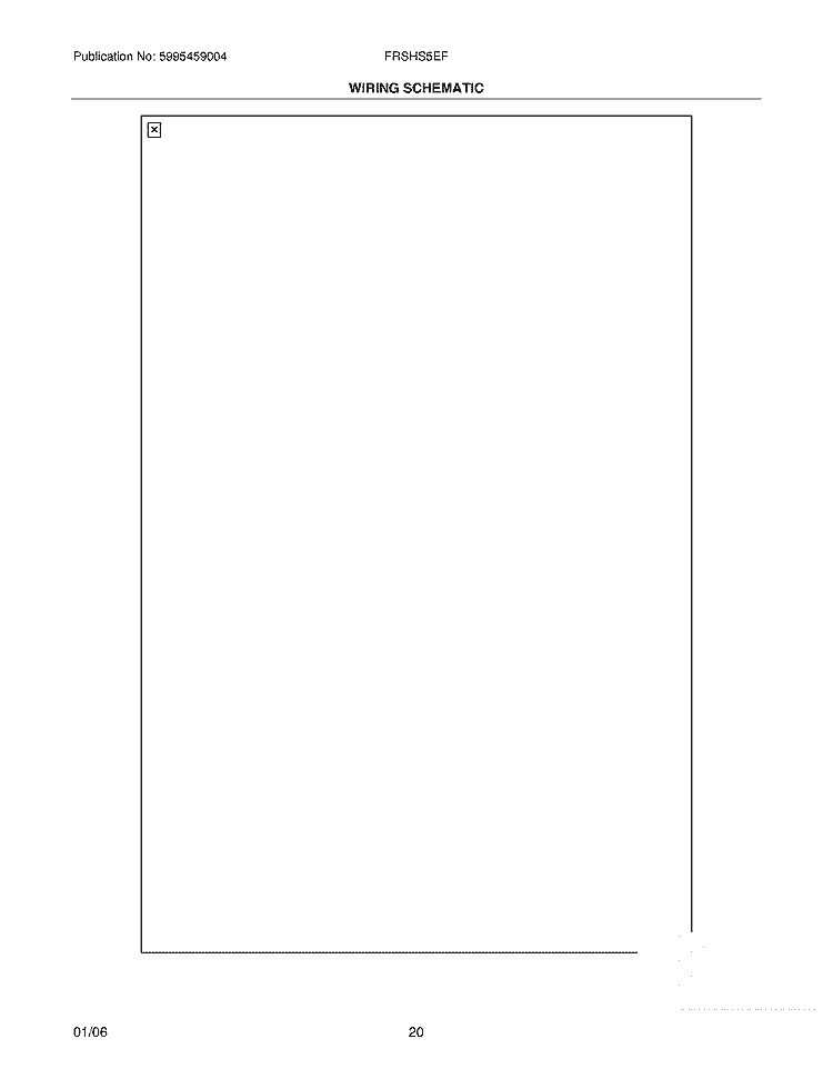 WIRING SCHEMATIC Diagram and Parts List for FRSHS5EFW0  Frigidaire Refrigerator