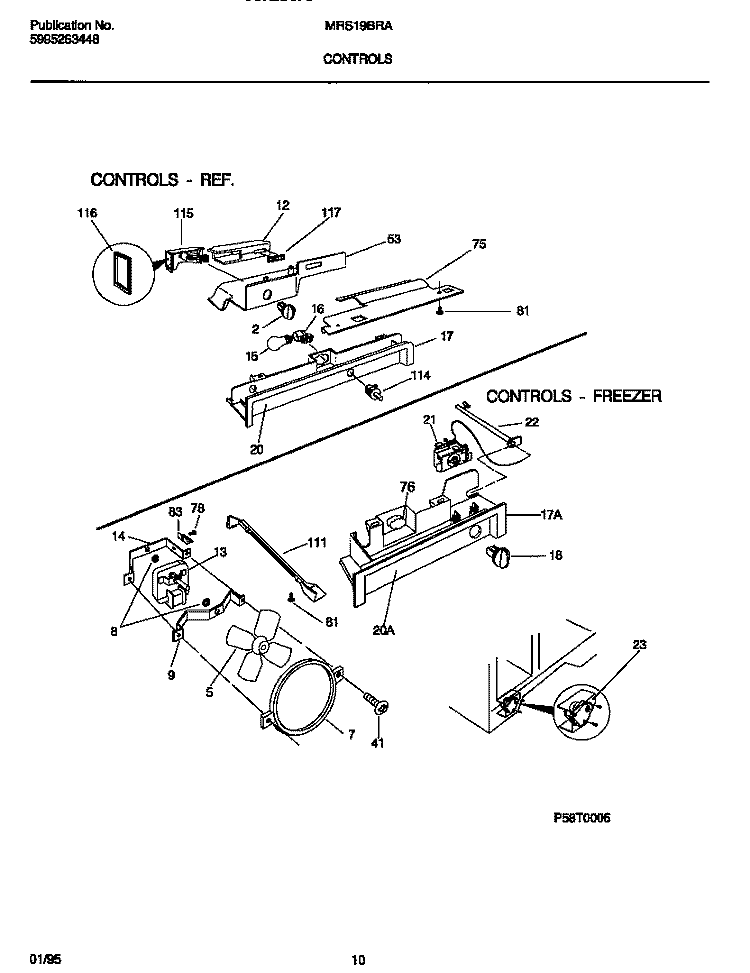 CONTROLS Diagram and Parts List for MRS19BRAW2  Uni Refrigerator