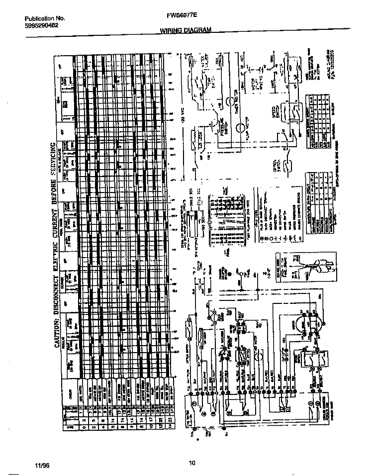 WIRING DIAGRAM Diagram and Parts List for FWS6977EW0  Frigidaire Washer