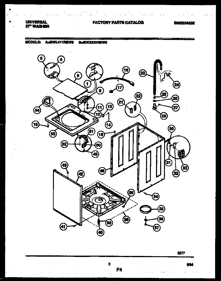 CABINET PARTS Diagram and Parts List for MWL411RBWD0  Gibson Washer