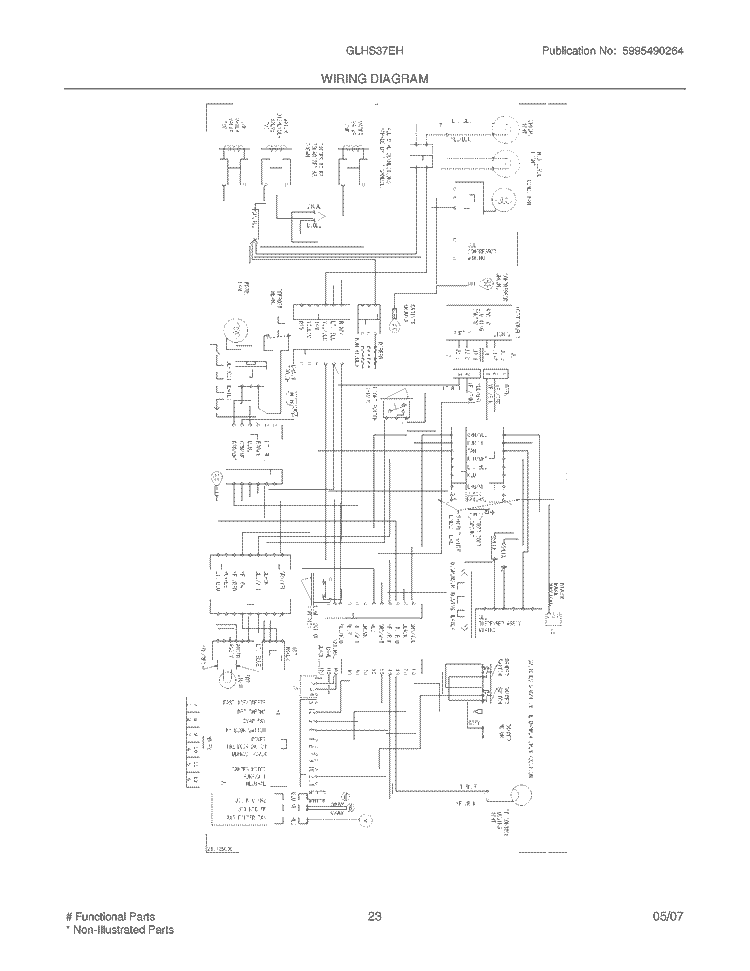 WIRING DIAGRAM Diagram and Parts List for GLHS37EHQ2  Frigidaire Refrigerator