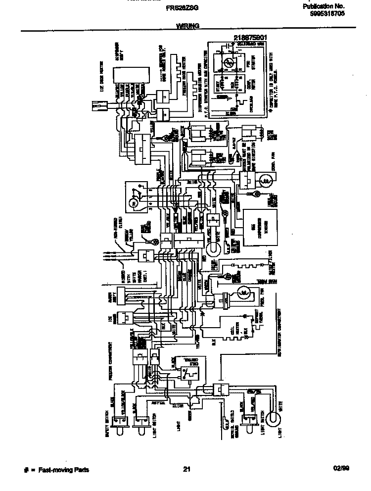 WIRING DIAGRAM Diagram and Parts List for FRS26ZSGB3  Frigidaire Refrigerator