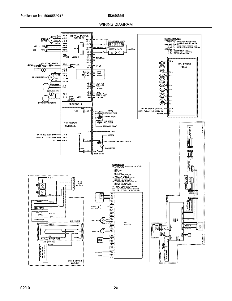 WIRING DIAGRAM Diagram and Parts List for EI28BS56IB2  Electrolux Refrigerator