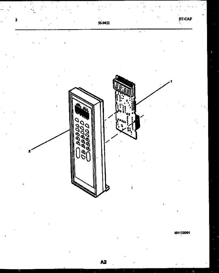 CONTROL PANEL Diagram and Parts List for 56-9432-10-04  Tappan Microwave
