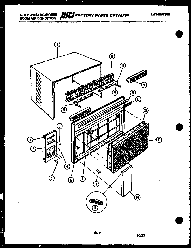 CABINET PARTS Diagram and Parts List for AC068K7B2  Frigidaire Air Conditioner