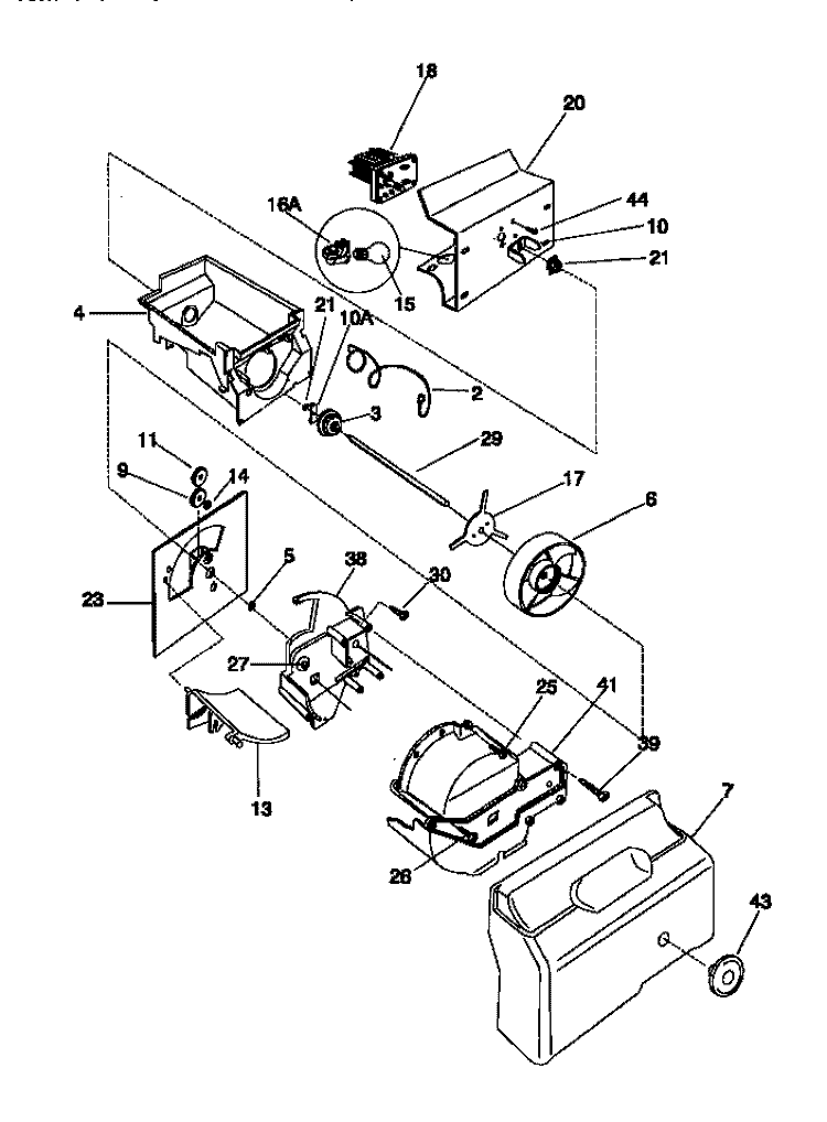 CONTAINER / DRIVE Diagram and Parts List for FRS22WNCW1  Frigidaire Refrigerator