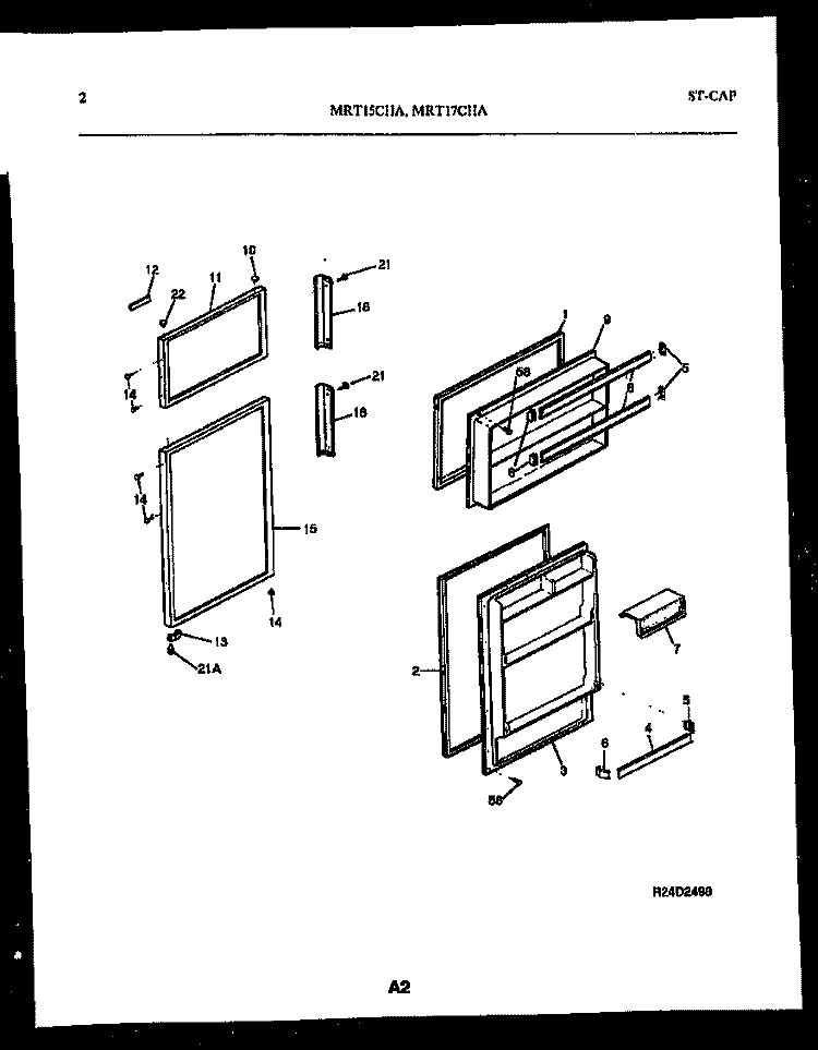 DOOR PARTS Diagram and Parts List for MRT17CHAY0-23  Tappan Refrigerator