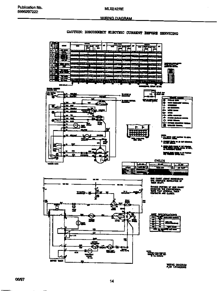 WIRING DIAGRAM Diagram and Parts List for MLXE42REW3  Frigidaire Washer Dryer Combo