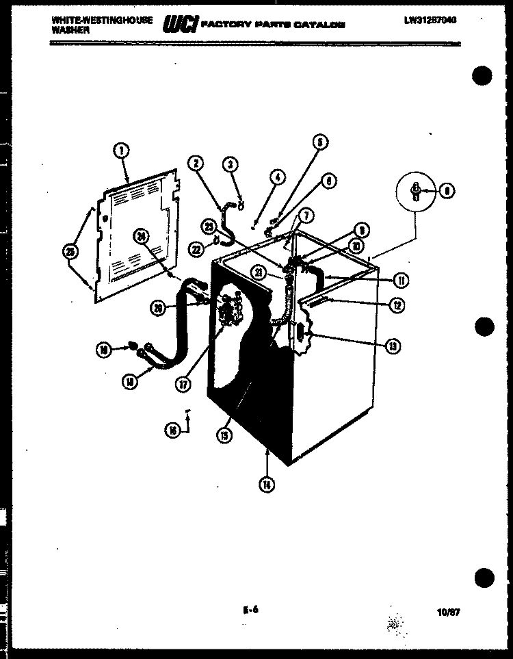 CABINET PARTS Diagram and Parts List for LA640JXW4  Frigidaire Washer