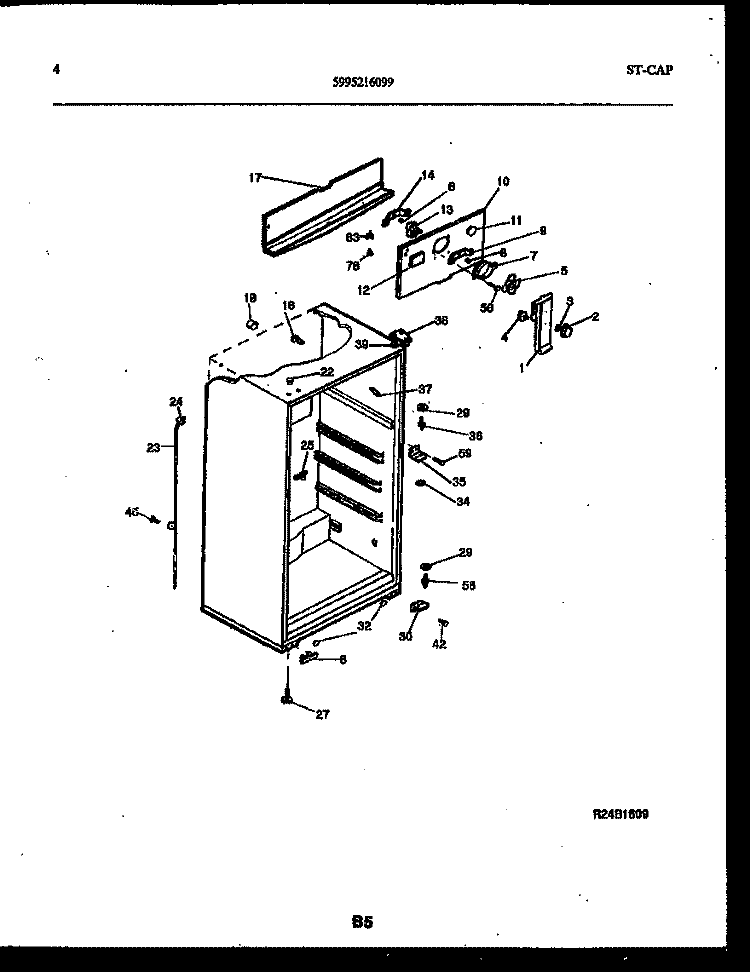 CABINET PARTS Diagram and Parts List for ATG170VNCW1  Frigidaire Refrigerator