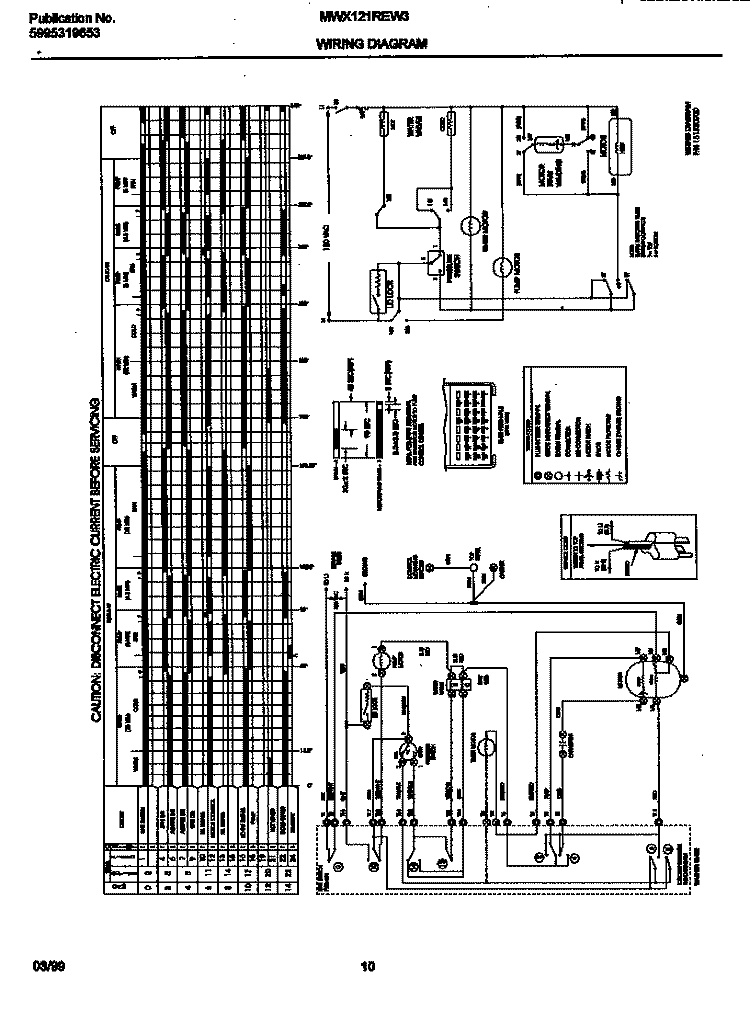 WIRING DIAGRAM Diagram and Parts List for MWX121REW3  Frigidaire Washer