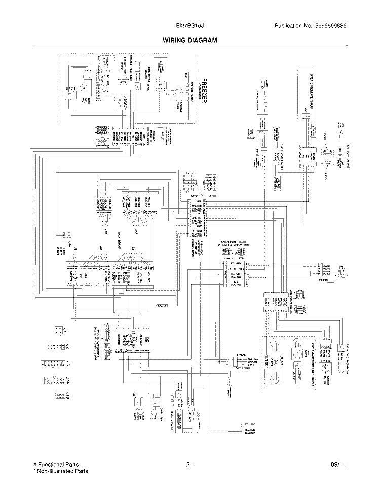 WIRING DIAGRAM Diagram and Parts List for EI27BS16JS3  Electrolux Refrigerator