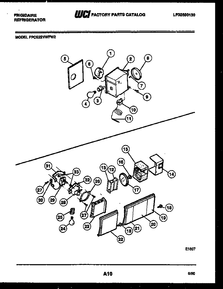 REFRIGERATOR CONTROL ASSEMBLY, DAMP Diagram and Parts List for FPCE22VWFL2  Frigidaire Refrigerator