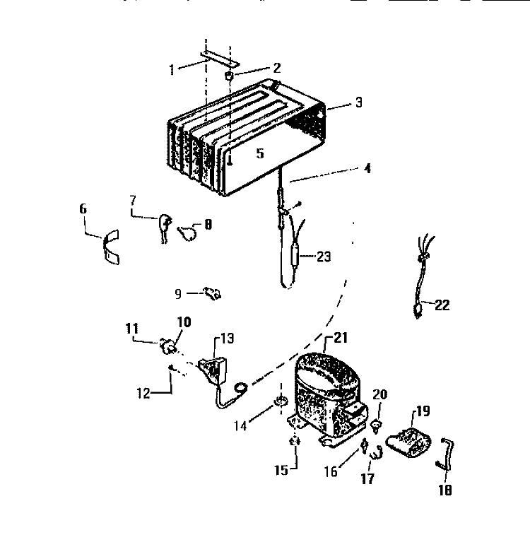 COOLING SYSTEM Diagram and Parts List for RC101GRW7  Frigidaire Refrigerator
