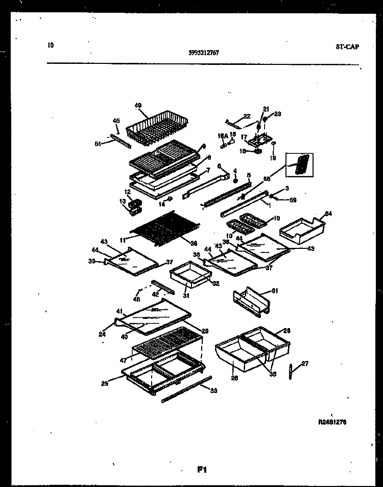 SHELVES AND SUPPORTS Diagram and Parts List for RT21F9DX3B  Gibson Refrigerator